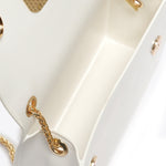 Borsa a mano da donna 100% Pvc FLAT SUPERMEE M-WHITE + GOLD Marc Ellis