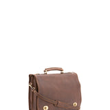 Borsa a mano unisex in vera pelle Made in Italy 4512-TESTA DI MORO Alessia Firenze