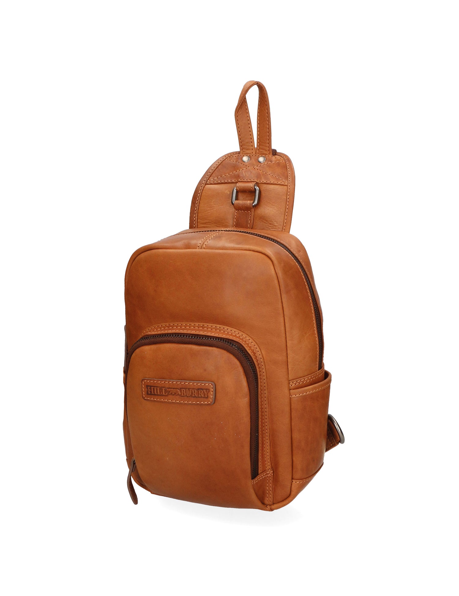 Borsa a tracolla da uomo 100% vera pelle HILB-3110-CUOIO Hill Burry