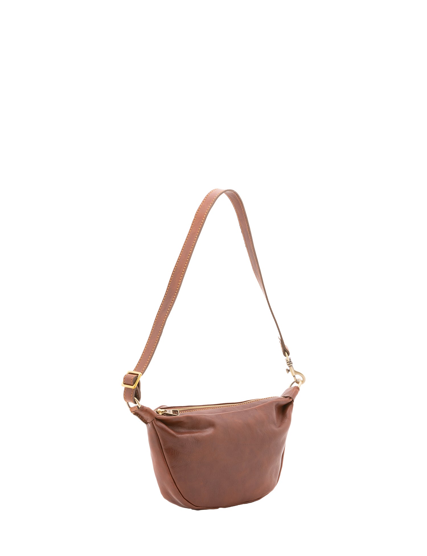 Borsa a spalla unisex in vera pelle 100% cotone 4603-MARRONE Alessia Firenze