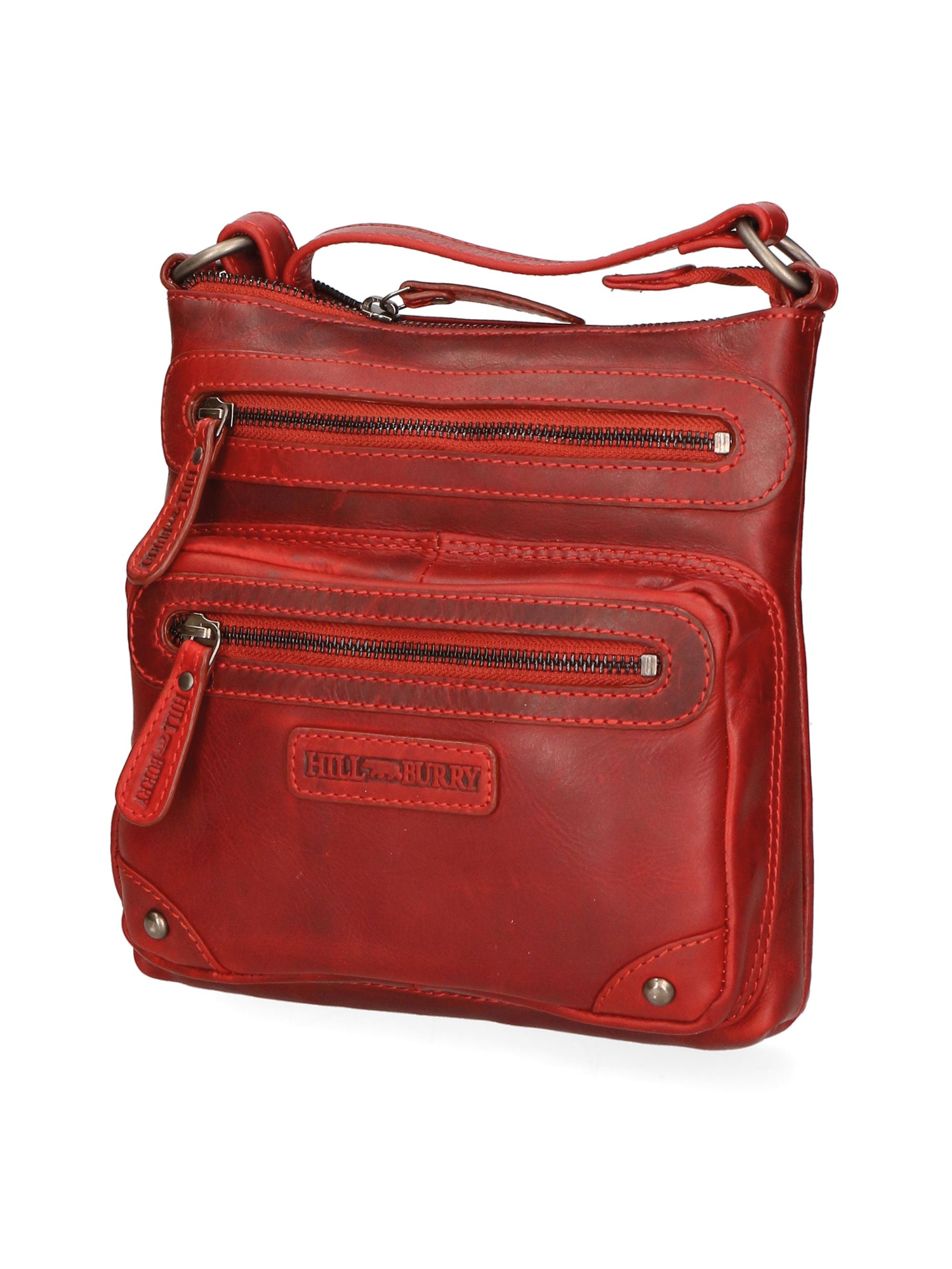 Borsa a tracolla da uomo Vera pelle RFID HILB-15118-ROSSO Hill Burry