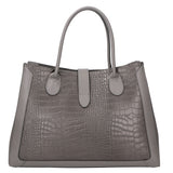 Aurora Borsa a mano da donna Vera pelle croco 05698-C27 GRIGIO SCURO Gave Lux