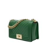 Borsa a mano da donna 100% Pvc FLAT S-EMERALD GREEN + LIGHT GOLD Marc Ellis