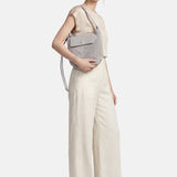 Borsa a Tracolla in Dollaro Leather Bianco