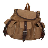 Micaela ZG3006-FANGO TAUPE Zaino unisex in canvas e vera pelle Gave Lux