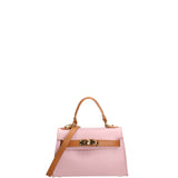 Borsa a mano da donna 100% vera pelle 07221-D56 PINK+D44 CUOIO Roberta Rossi