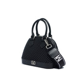Borsa a mano da donna 100% Pvc FLAT XS BALL-BLACK + OFF SILVER Marc Ellis