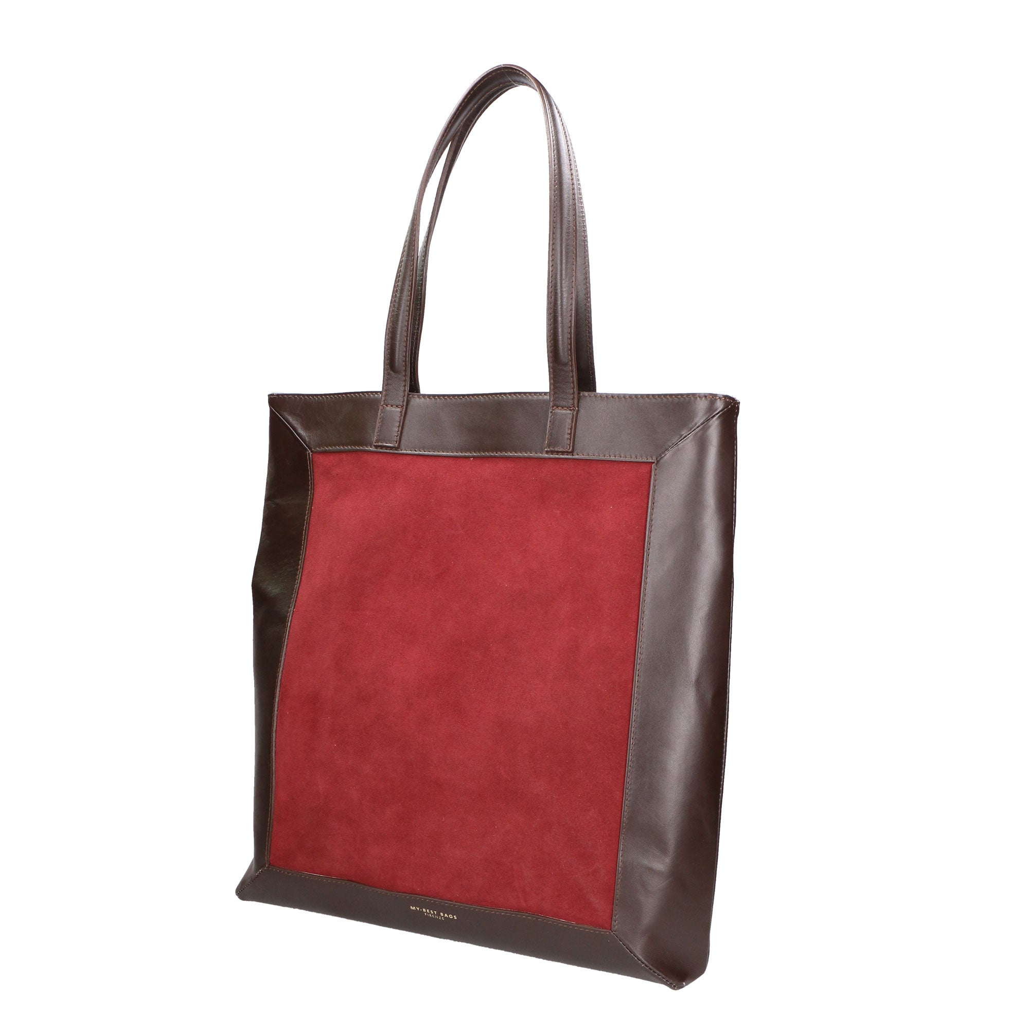 Borsa a mano da donna Pelle e Camoscio MYB-6023-FW-04121 BORDO My Best Bag