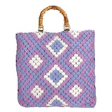 Luana Borsa a mano da donna Lana e vera pelle 04466-VIOLA Gave Lux