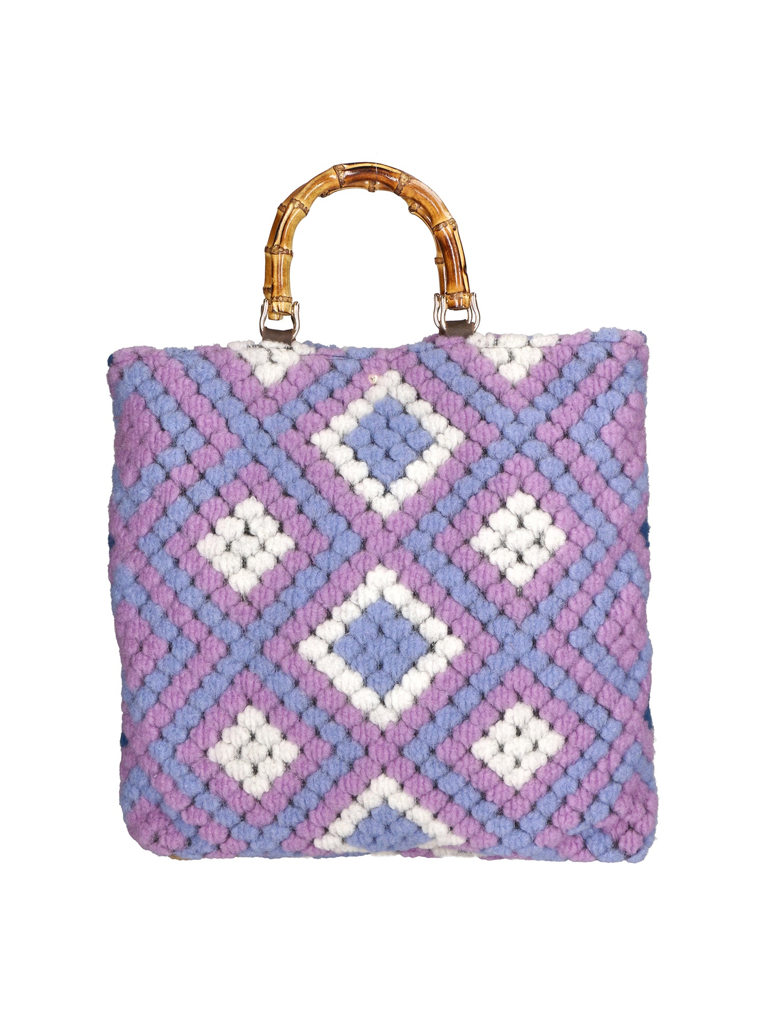 Luana Borsa a mano da donna Lana e vera pelle 04466-VIOLA Gave Lux