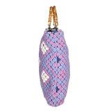 Luana Borsa a mano da donna Lana e vera pelle 04466-VIOLA Gave Lux