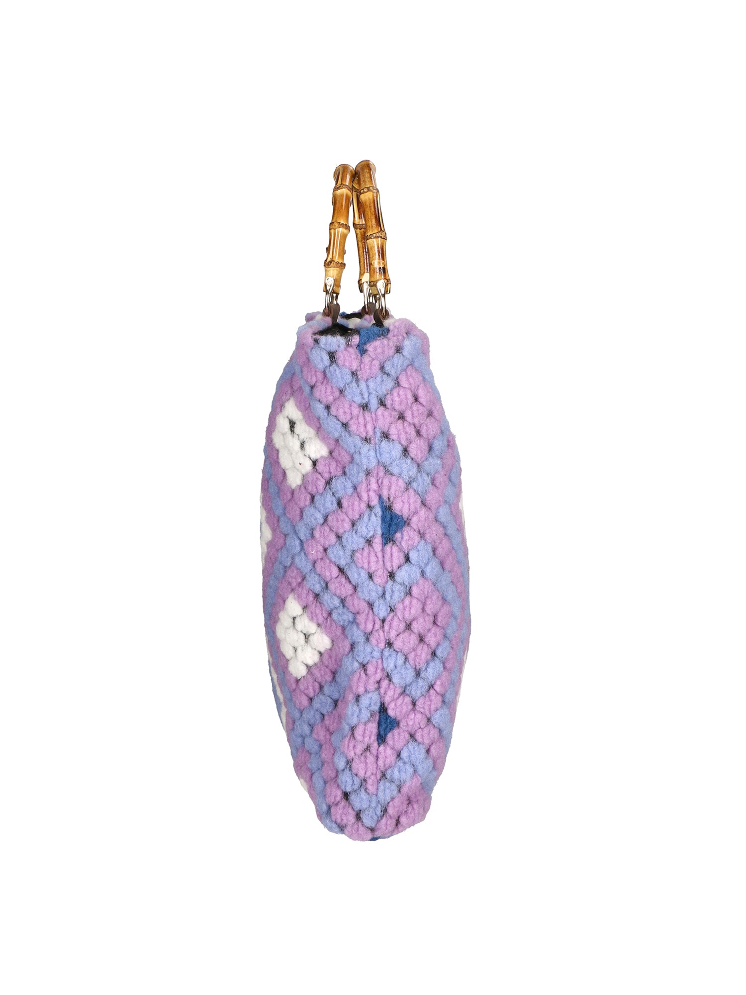 Luana Borsa a mano da donna Lana e vera pelle 04466-VIOLA Gave Lux