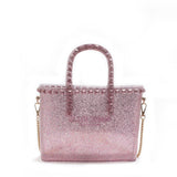 Borsa a mano da donna 100% Pvc FLAT GLAS S-FUXIA STRASS Marc Ellis