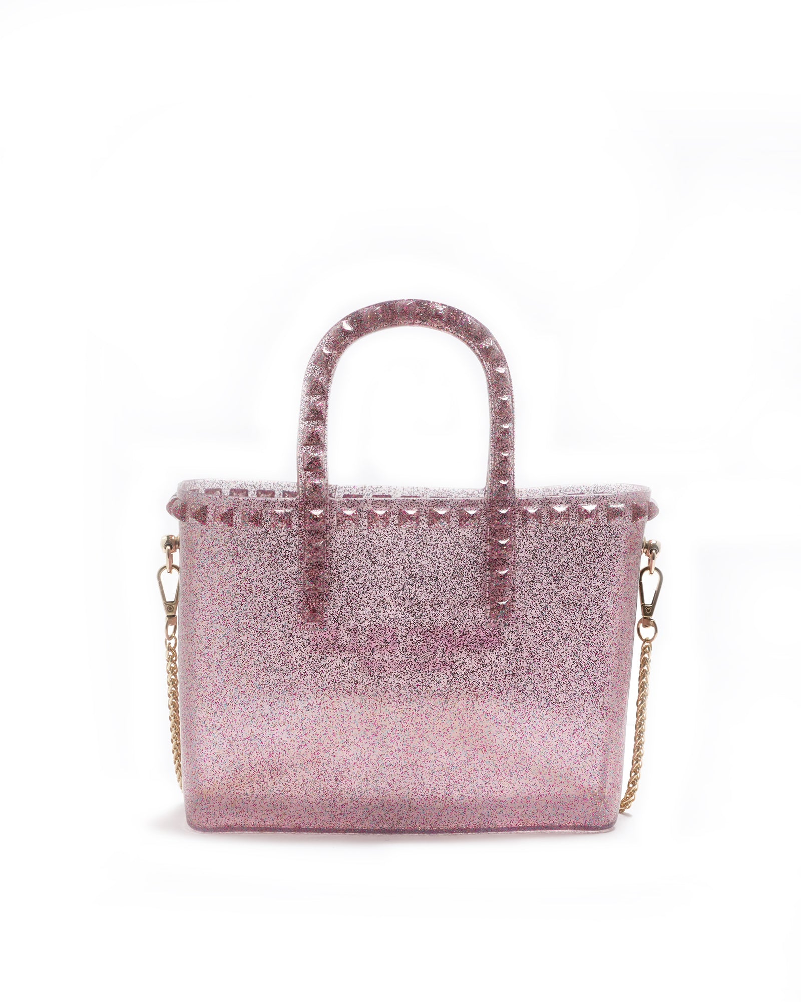 Borsa a mano da donna 100% Pvc FLAT GLAS S-FUXIA STRASS Marc Ellis