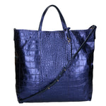 Borsa a mano da donna Vera pelle stampata coccodrillo MYB-7043-SS-BLU My Best Bag