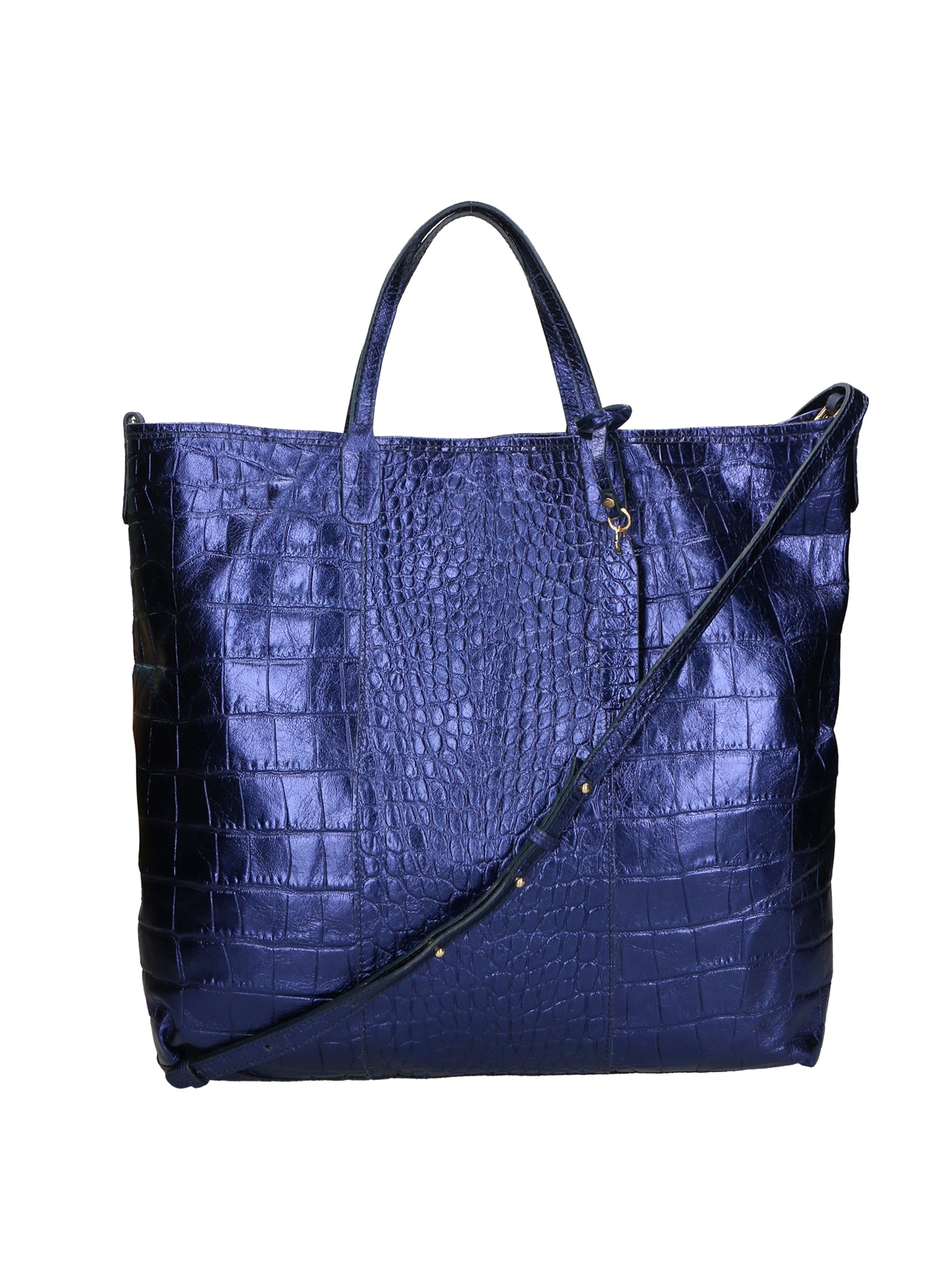 Borsa a mano da donna Vera pelle stampata coccodrillo MYB-7043-SS-BLU My Best Bag