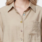 Blusa in 86 Lyocell 14 Poliestere Cammello