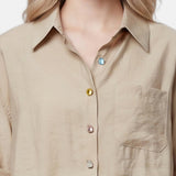 Blusa in 86 Lyocell 14 Poliestere Cammello