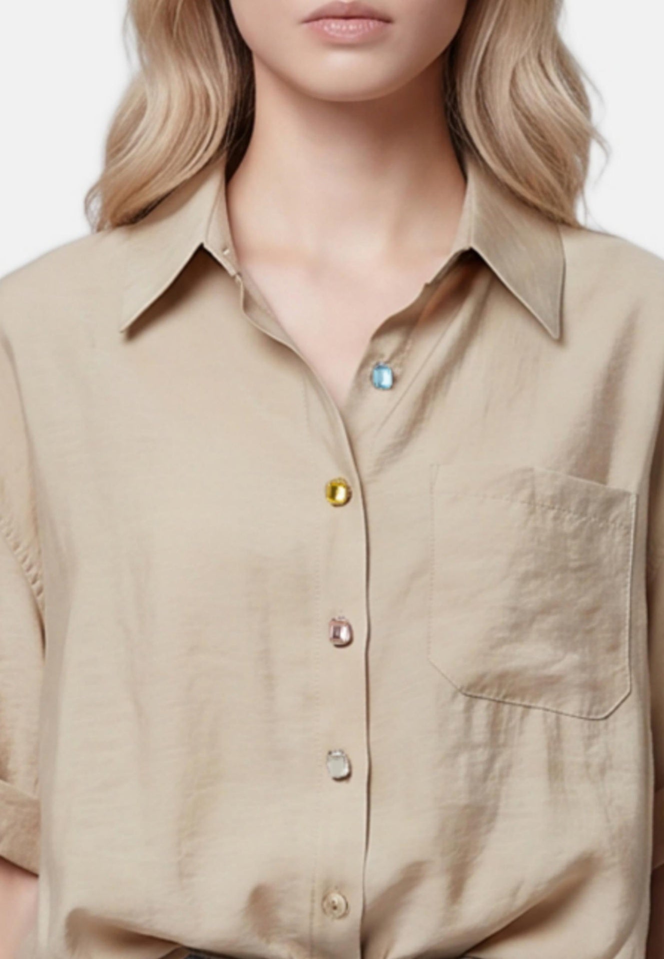 Blusa in 86 Lyocell 14 Poliestere Cammello