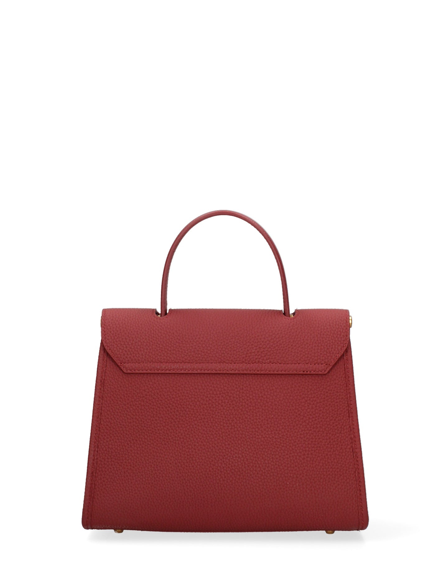 Borsa a Mano in Vera Pelle Rosso Scuro