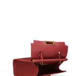 Borsa a Mano in Vera Pelle Rosso Scuro