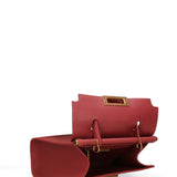 Borsa a Mano in Vera Pelle Rosso Scuro