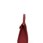 Borsa a Mano in Vera Pelle Rosso Scuro