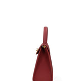 Borsa a Mano in Vera Pelle Rosso Scuro