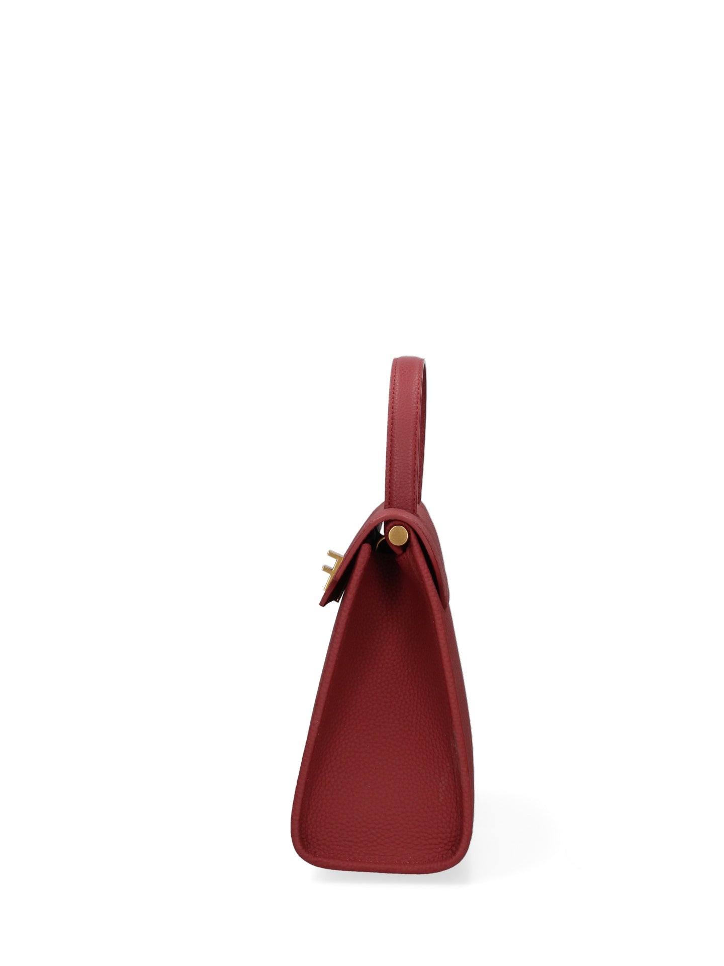 Borsa a Mano in Vera Pelle Rosso Scuro