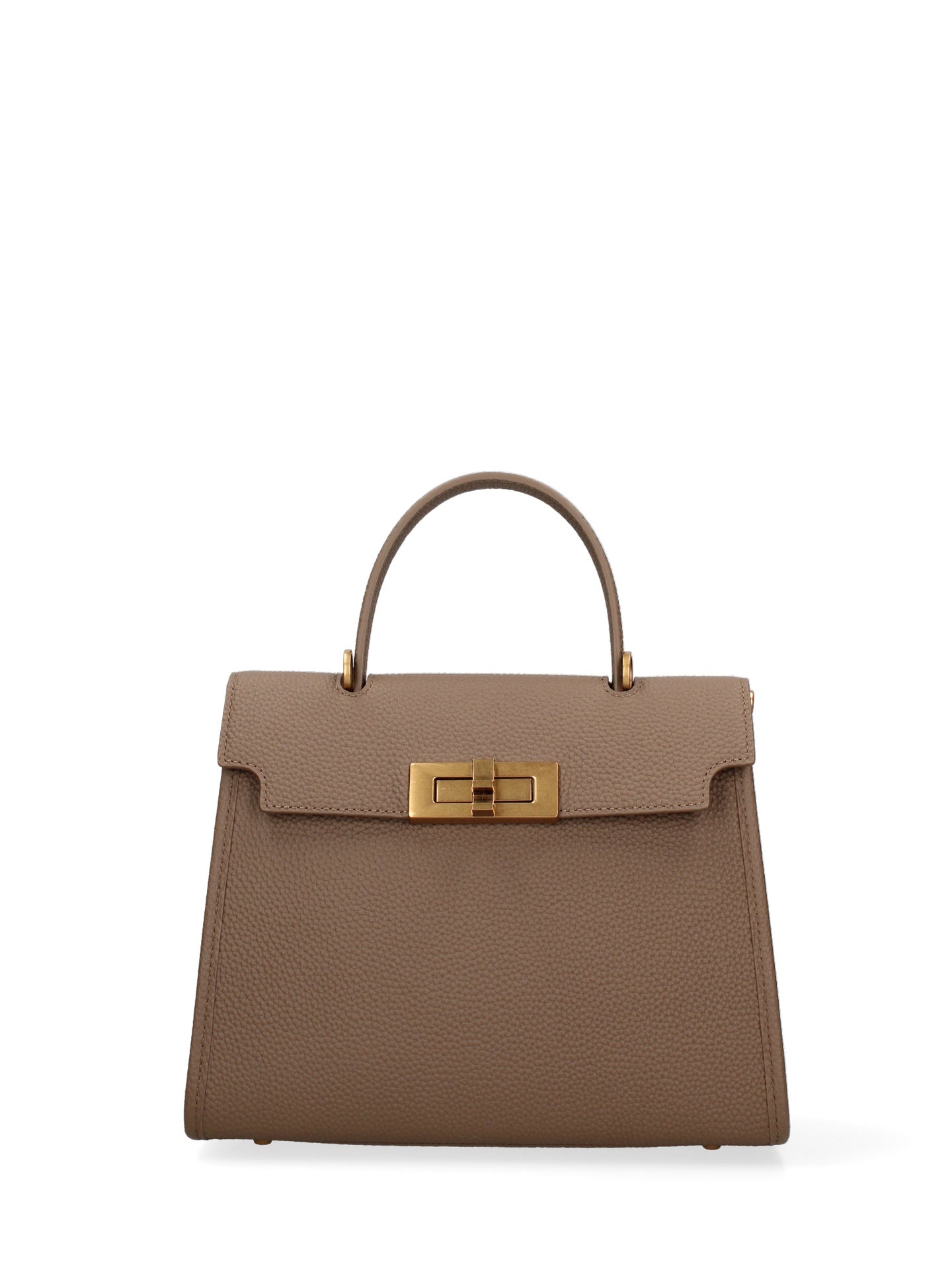 Borsa a Mano in Vera Pelle Beige Scuro