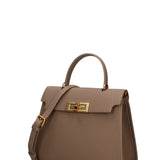 Borsa a Mano in Vera Pelle Beige Scuro