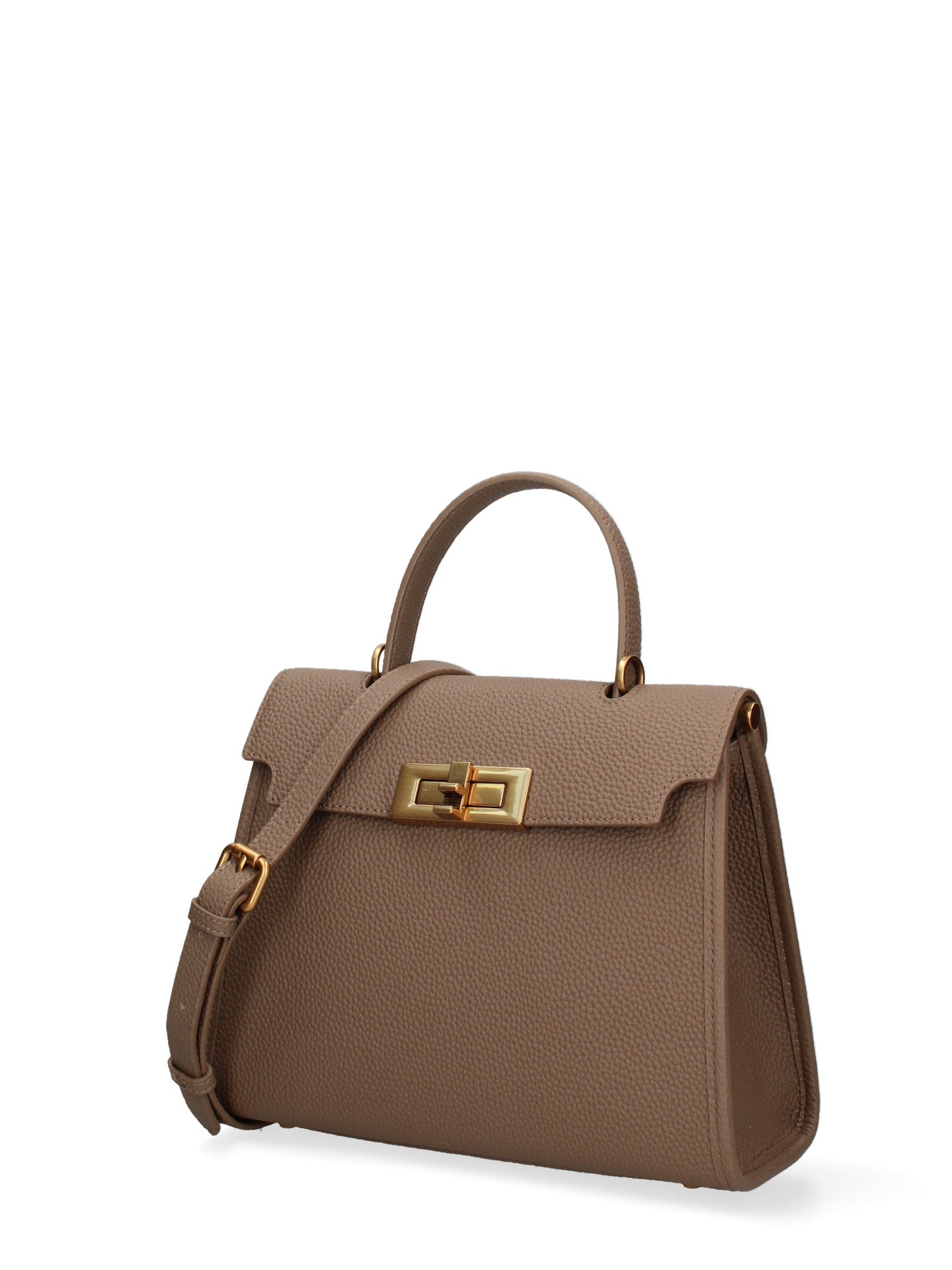 Borsa a Mano in Vera Pelle Beige Scuro