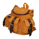 Micaela ZG3006-CUOIO COGNAC Zaino unisex in canvas e vera pelle Gave Lux