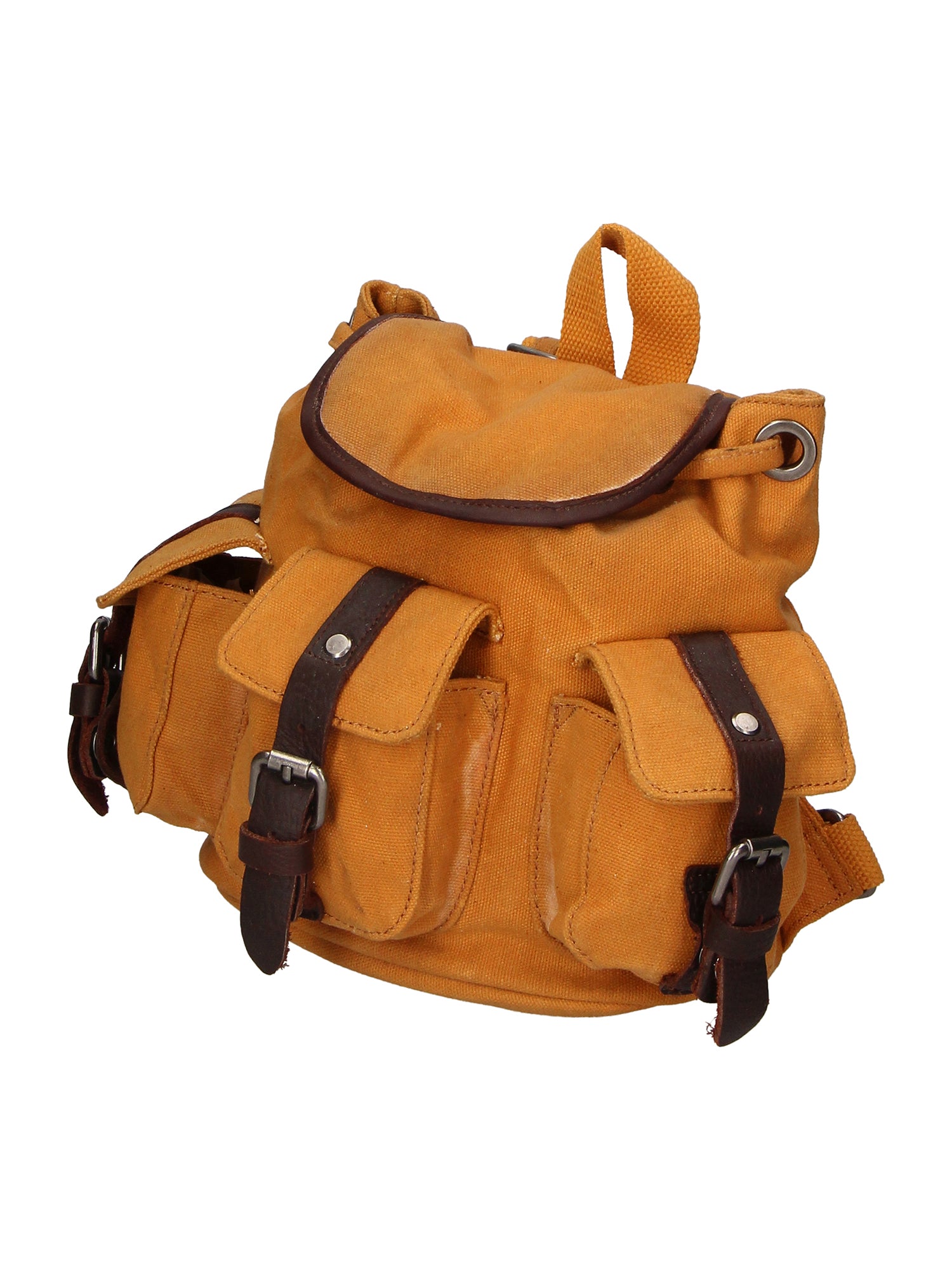 Micaela ZG3006-CUOIO COGNAC Zaino unisex in canvas e vera pelle Gave Lux