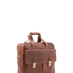 Borsa a mano unisex in vera pelle Made in Italy 4575-MARRONE Alessia Firenze
