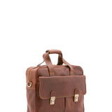 Borsa a mano unisex in vera pelle Made in Italy 4575-MARRONE Alessia Firenze