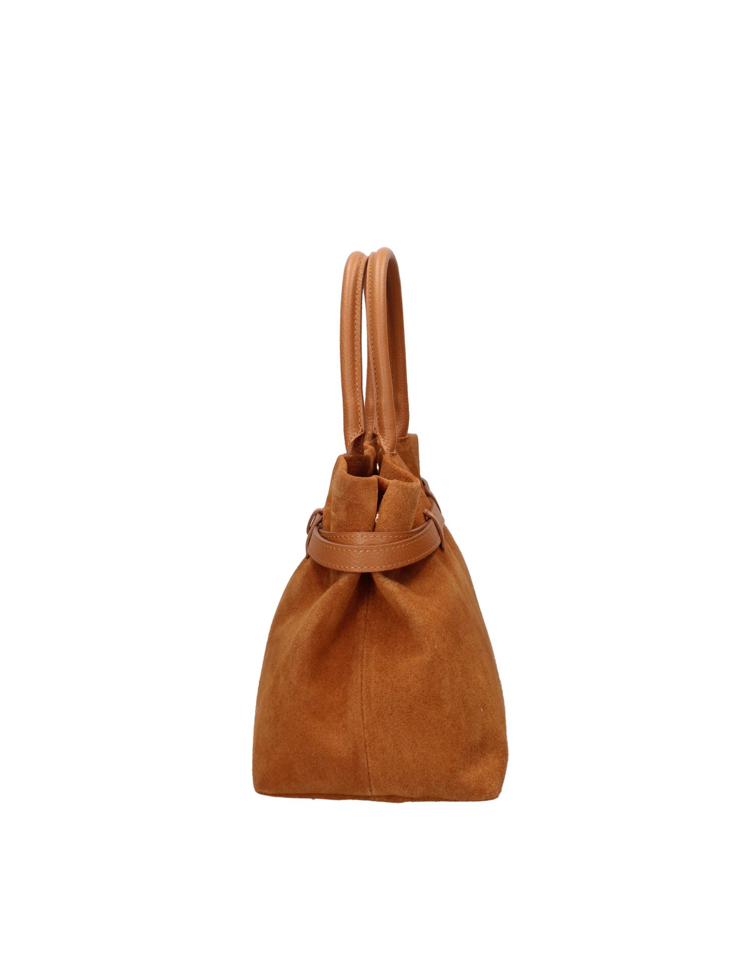 Borsa a Mano in Vera Pelle Cognac