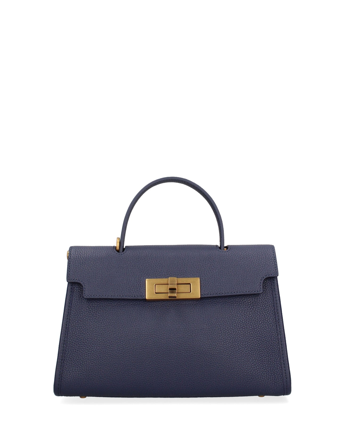 Borsa a Mano in Vera Pelle Blu Jeans