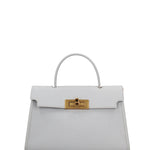 Borsa a Mano in Vera Pelle Azzurro