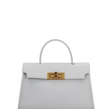Borsa a Mano in Vera Pelle Azzurro