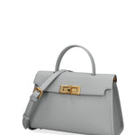 Borsa a Mano in Vera Pelle Azzurro
