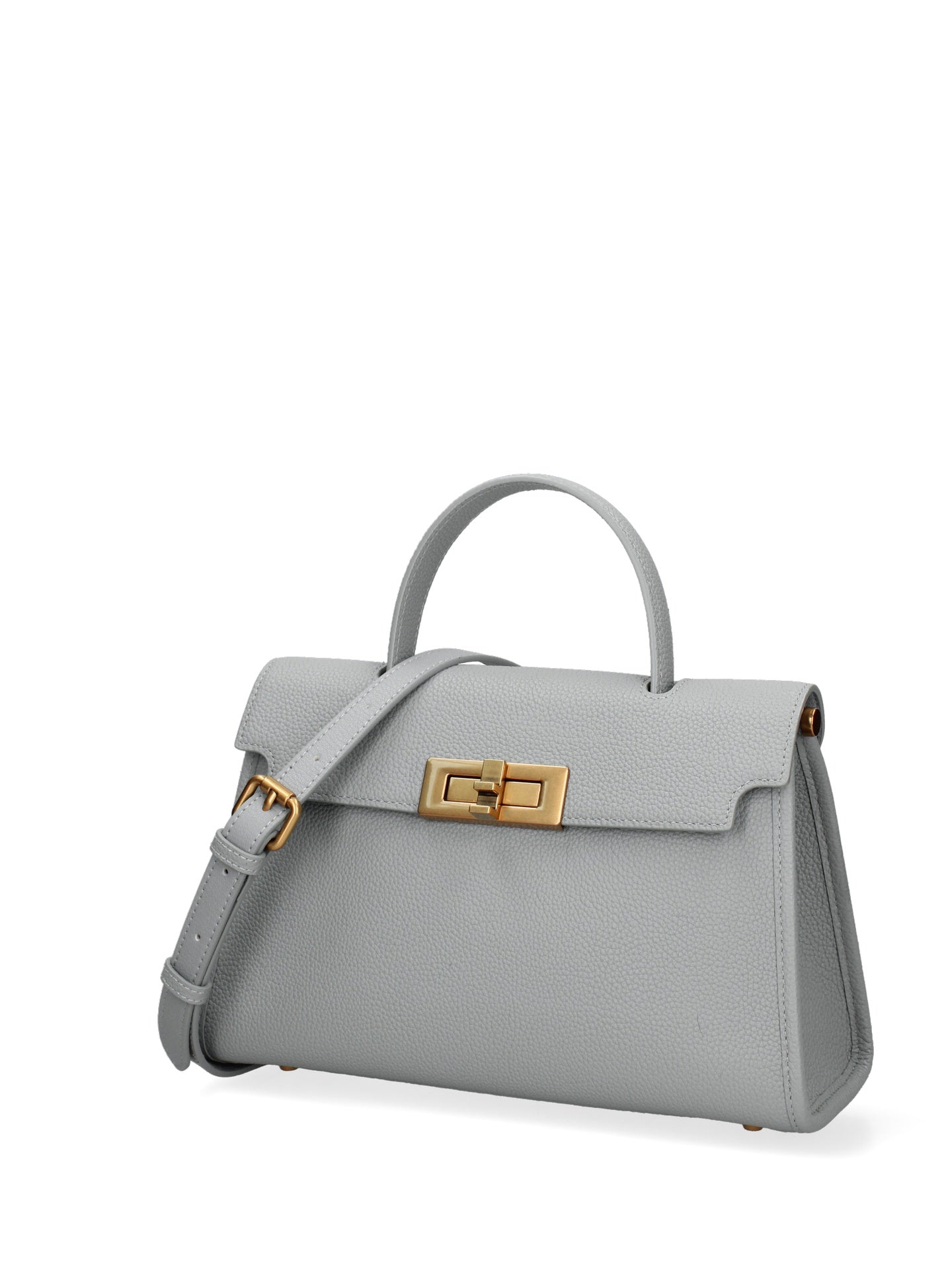 Borsa a Mano in Vera Pelle Azzurro