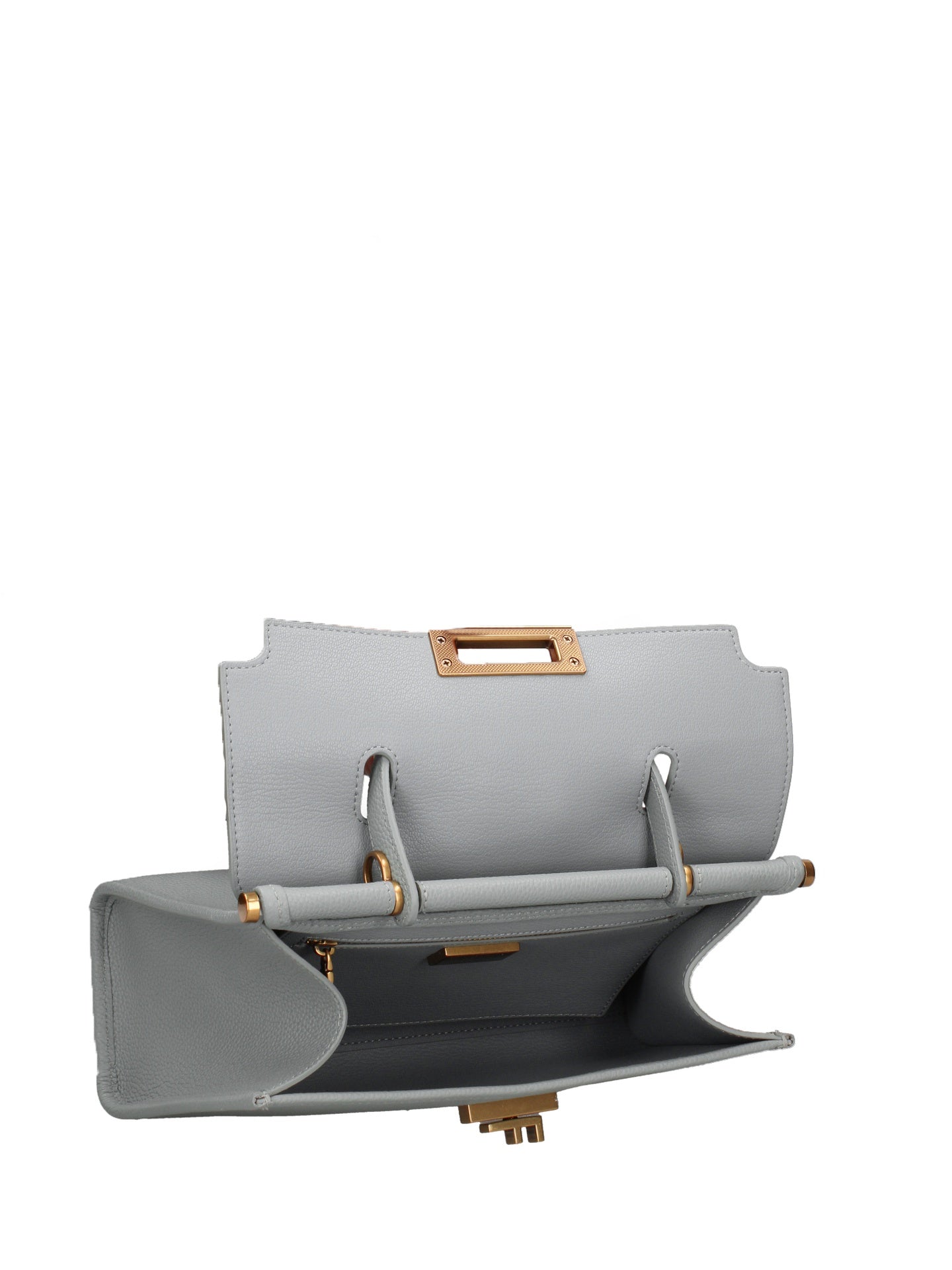 Borsa a Mano in Vera Pelle Azzurro