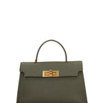 Borsa a Mano in Vera Pelle Verde