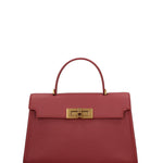 Borsa a Mano in Vera Pelle Rosso Scuro