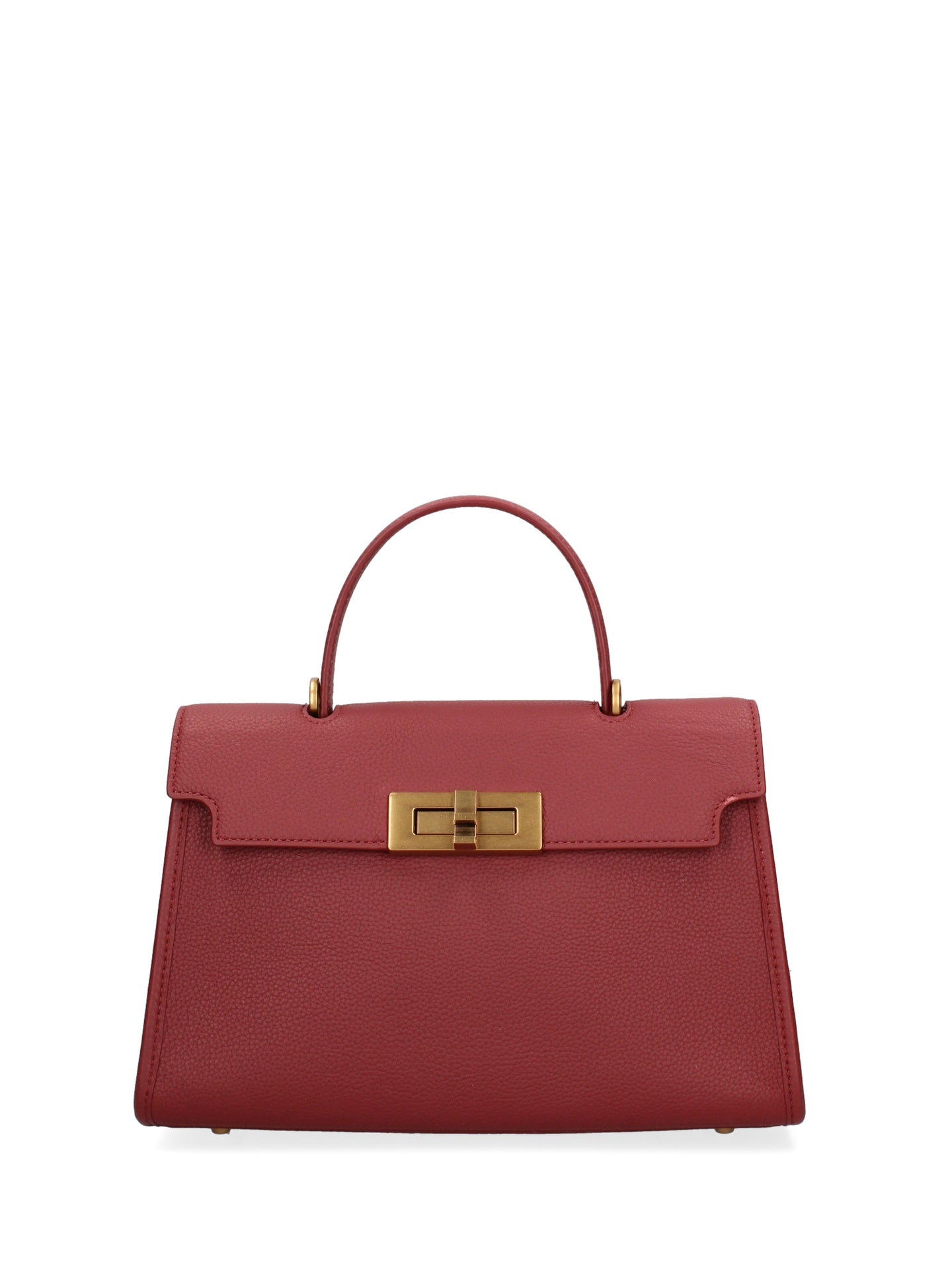 Borsa a Mano in Vera Pelle Rosso Scuro