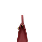 Borsa a Mano in Vera Pelle Rosso Scuro