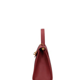 Borsa a Mano in Vera Pelle Rosso Scuro