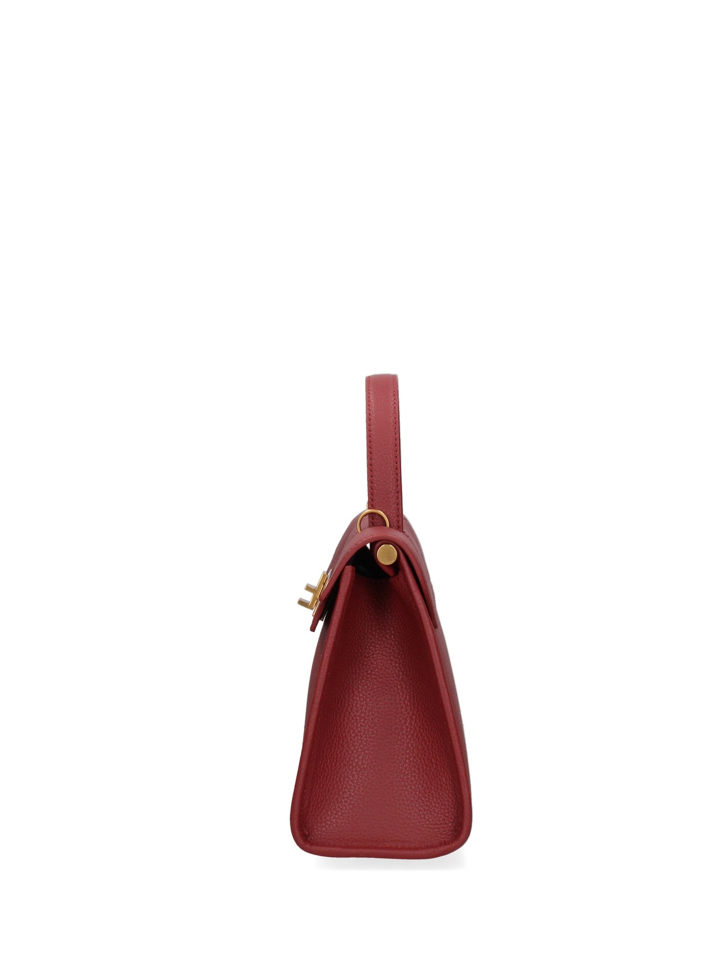 Borsa a Mano in Vera Pelle Rosso Scuro