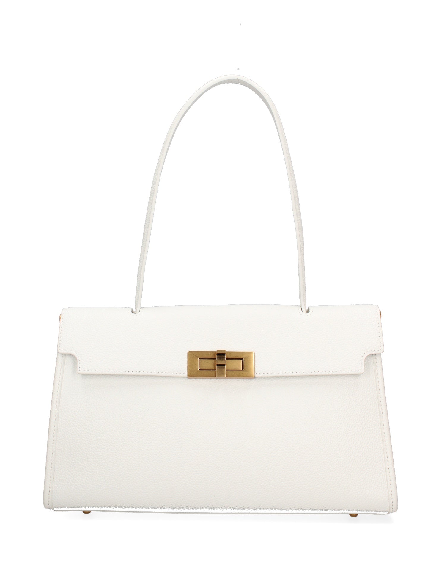 Borsa a Mano in Vera Pelle Bianco